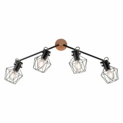 Lampes Industrielles-Luminaires Leuchten Direkt Plafonnier Leuchten-Direkt JARO Bois clair, 4 lumières