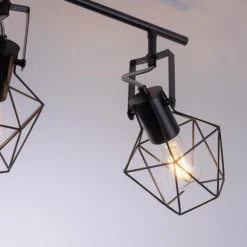Lampes Industrielles-Luminaires Leuchten Direkt Plafonnier Leuchten-Direkt JARO Bois clair, 4 lumières