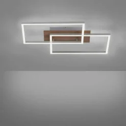 Lampes En Bois-Luminaires Leuchten Direkt Plafonnier Leuchten-Direkt IVEN LED Bois clair, 2 lumières, Télécommandes