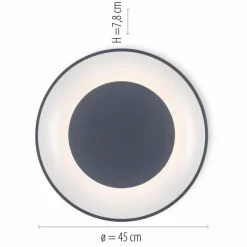 Luminaires Leuchten Direkt Plafonnier Leuchten-Direkt ANIKA LED Anthracite, 1 lumière, Télécommandes* Éclairage Led