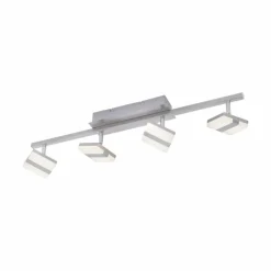Luminaires Leuchten Direkt Plafonnier Leuchten-Direkt LOLAsmart-SABI LED Nickel mat, 4 lumières, Télécommandes, Changeur de couleurs