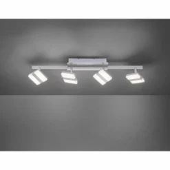 Luminaires Leuchten Direkt Plafonnier Leuchten-Direkt LOLAsmart-SABI LED Nickel mat, 4 lumières, Télécommandes, Changeur de couleurs