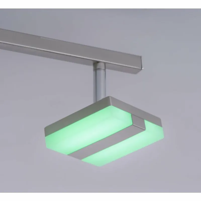 Luminaires Leuchten Direkt Plafonnier Leuchten-Direkt SABI LED Nickel mat, 6 lumières, Télécommandes, Changeur de couleurs