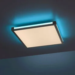 Luminaires Leuchten Direkt Plafonnier Leuchten-Direkt MARIO LED Noir, 1 lumière, Télécommandes, Changeur de couleurs* Éclairage Led