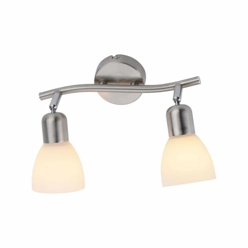 Luminaires Leuchten Direkt Plafonnier Leuchten-Direkt KARO Acier brossé, 2 lumières