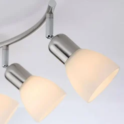 Luminaires Leuchten Direkt Plafonnier Leuchten-Direkt KARO Acier brossé, 3 lumières