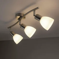 Luminaires Leuchten Direkt Plafonnier Leuchten-Direkt KARO Acier brossé, 3 lumières