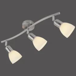 Luminaires Leuchten Direkt Plafonnier Leuchten-Direkt KARO Acier brossé, 3 lumières