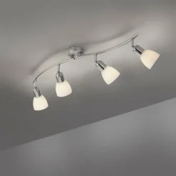 Luminaires Leuchten Direkt Plafonnier Leuchten-Direkt KARO Acier brossé, 4 lumières