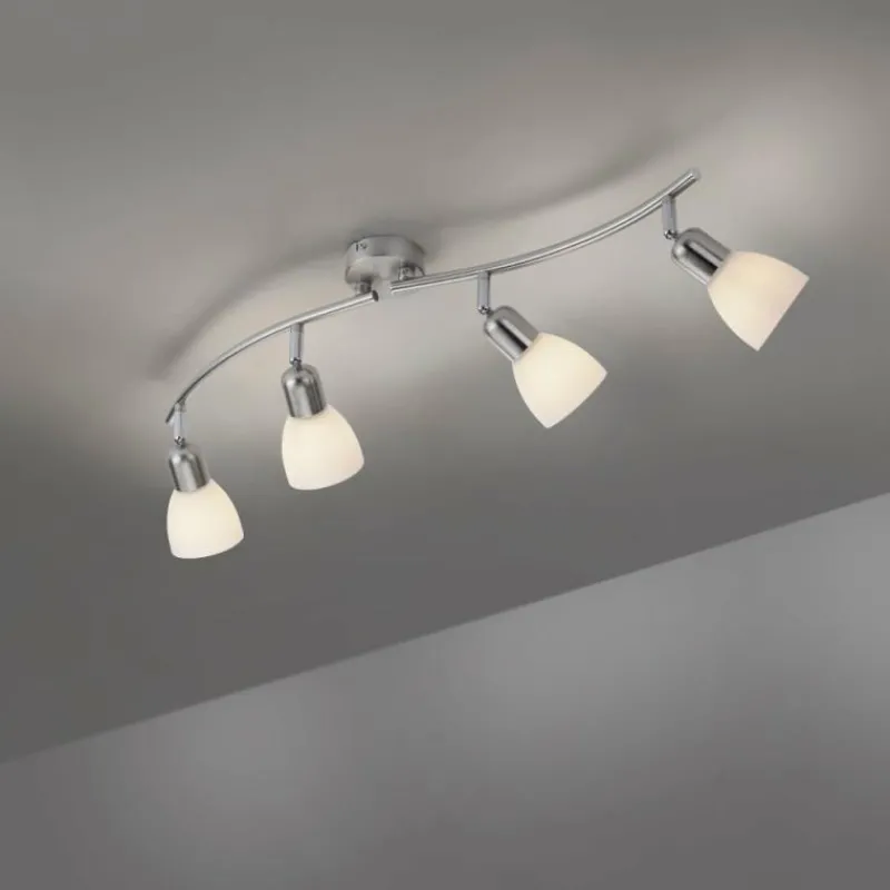 Luminaires Leuchten Direkt Plafonnier Leuchten-Direkt KARO Acier brossé, 4 lumières