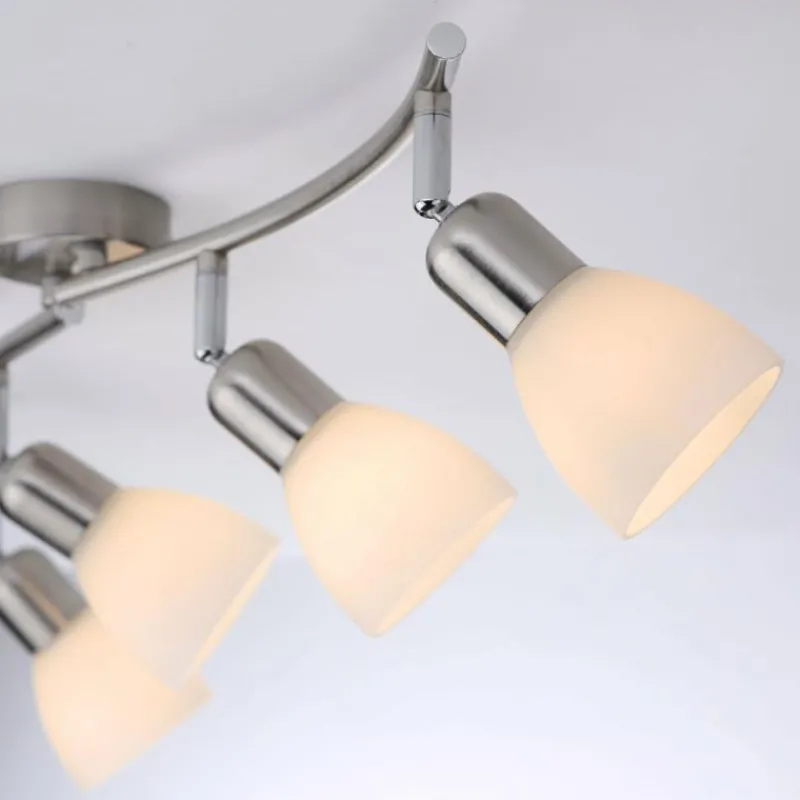 Luminaires Leuchten Direkt Plafonnier Leuchten-Direkt KARO Acier brossé, 4 lumières