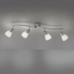 Luminaires Leuchten Direkt Plafonnier Leuchten-Direkt KARO Acier brossé, 4 lumières