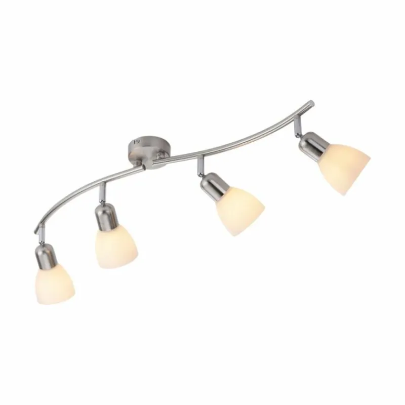 Luminaires Leuchten Direkt Plafonnier Leuchten-Direkt KARO Acier brossé, 4 lumières