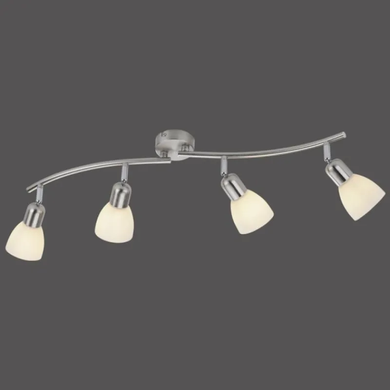 Luminaires Leuchten Direkt Plafonnier Leuchten-Direkt KARO Acier brossé, 4 lumières