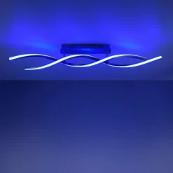 Luminaires Leuchten Direkt Plafonnier Leuchten-Direkt LOLAsmart-SWING LED Acier brossé, 2 lumières, Télécommandes, Changeur de couleurs