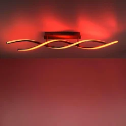 Luminaires Leuchten Direkt Plafonnier Leuchten-Direkt LOLAsmart-SWING LED Acier brossé, 2 lumières, Télécommandes, Changeur de couleurs