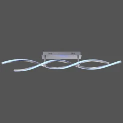 Luminaires Leuchten Direkt Plafonnier Leuchten-Direkt LOLAsmart-SWING LED Acier brossé, 2 lumières, Télécommandes, Changeur de couleurs