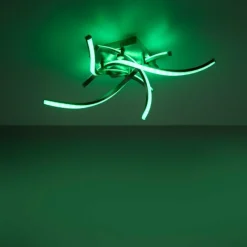 Luminaires Leuchten Direkt Plafonnier Leuchten-Direkt LOLAsmart-SWING LED Acier brossé, 4 lumières, Télécommandes, Changeur de couleurs