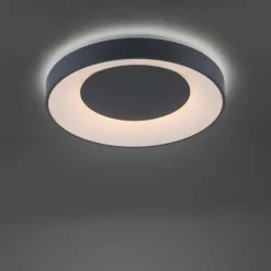 Luminaires Leuchten Direkt Plafonnier Leuchten-Direkt LOLAsmart-ANIKA LED Anthracite, 1 lumière, Télécommandes, Changeur de couleurs