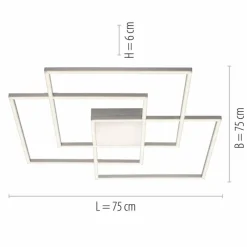 Luminaires Leuchten Direkt Plafonnier Leuchten-Direkt ASMIN LED Acier brossé, 3 lumières, Télécommandes* Éclairage Led