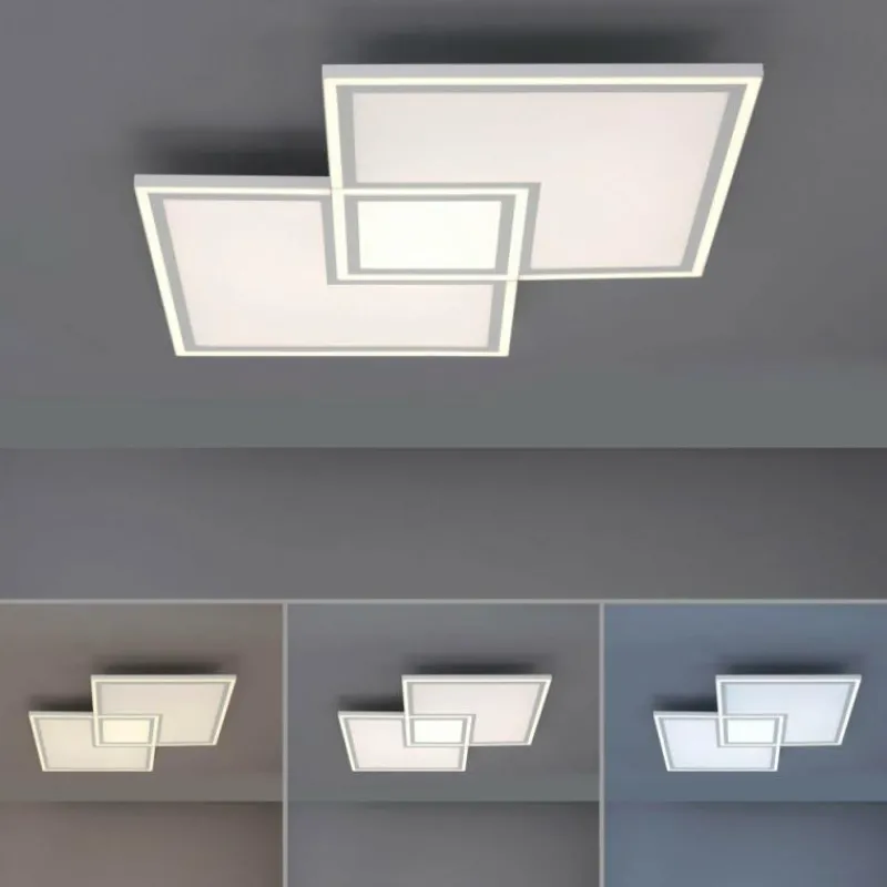 Luminaires Leuchten Direkt Plafonnier Leuchten-Direkt EDGING LED Blanc, 1 lumière, Télécommandes* Éclairage Led
