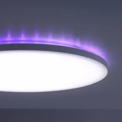 Luminaires Leuchten Direkt Plafonnier Leuchten-Direkt GUSTAV LED Blanc, 1 lumière, Télécommandes, Changeur de couleurs* Éclairage Led