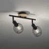 Lampes En Bois-Luminaires Leuchten Direkt Plafonnier Leuchten-Direkt EUGEN Écru, Noir, 2 lumières