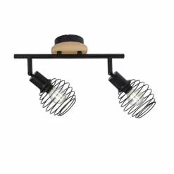 Lampes En Bois-Luminaires Leuchten Direkt Plafonnier Leuchten-Direkt EUGEN Écru, Noir, 2 lumières