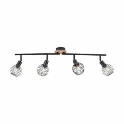 Lampes En Bois-Luminaires Leuchten Direkt Plafonnier Leuchten-Direkt EUGEN Écru, Noir, 4 lumières