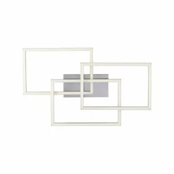 Luminaires Leuchten Direkt Plafonnier Leuchten-Direkt LOLAsmart-MAXI LED Acier brossé, 3 lumières, Télécommandes, Changeur de couleurs