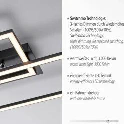 Luminaires Leuchten Direkt Plafonnier Leuchten-Direkt IVEN LED Noir, 1 lumière* Éclairage Led