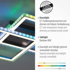 Luminaires Leuchten Direkt Plafonnier Leuchten-Direkt FELIX60 LED Acier brossé, 1 lumière, Télécommandes, Changeur de couleurs* Éclairage Led
