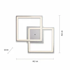 Luminaires Leuchten Direkt Plafonnier Leuchten-Direkt FELIX60 LED Acier brossé, 1 lumière, Télécommandes, Changeur de couleurs* Éclairage Led