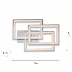 Luminaires Leuchten Direkt Plafonnier Leuchten-Direkt FELIX60 LED Acier brossé, 1 lumière, Télécommandes, Changeur de couleurs* Éclairage Led