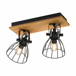 Lampes En Bois-Luminaires Leuchten Direkt Plafonnier Leuchten-Direkt TARO Noir, 2 lumières