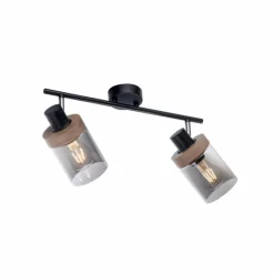Suspension Verre Fumé-Luminaires Leuchten Direkt Plafonnier Leuchten-Direkt PASQUAL Noir, 2 lumières