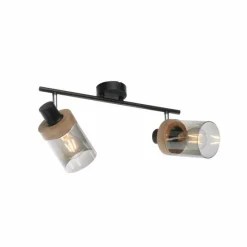 Suspension Verre Fumé-Luminaires Leuchten Direkt Plafonnier Leuchten-Direkt PASQUAL Noir, 2 lumières