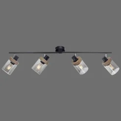 Suspension Verre Fumé-Luminaires Leuchten Direkt Plafonnier Leuchten-Direkt PASQUAL Noir, 4 lumières