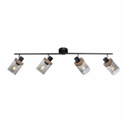 Suspension Verre Fumé-Luminaires Leuchten Direkt Plafonnier Leuchten-Direkt PASQUAL Noir, 4 lumières