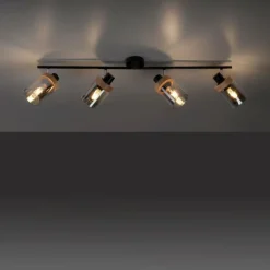 Suspension Verre Fumé-Luminaires Leuchten Direkt Plafonnier Leuchten-Direkt PASQUAL Noir, 4 lumières