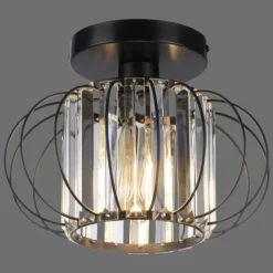 Lampes Vintages & Rétros-Luminaires Leuchten Direkt Plafonnier Leuchten-Direkt SCULA Noir, 1 lumière