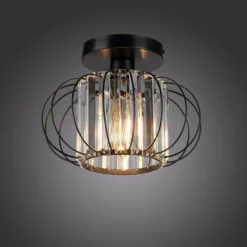 Lampes Vintages & Rétros-Luminaires Leuchten Direkt Plafonnier Leuchten-Direkt SCULA Noir, 1 lumière
