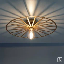 Lampes Vintages & Rétros-Luminaires Leuchten Direkt Plafonnier Leuchten-Direkt SPIKE Laiton, 1 lumière