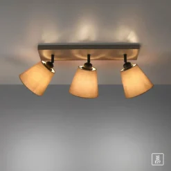 Lampes En Tissu-Luminaires Leuchten Direkt Plafonnier Leuchten-Direkt RIALA Taupe, 3 lumières