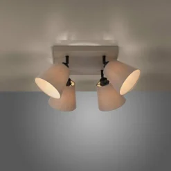Lampes En Tissu-Luminaires Leuchten Direkt Plafonnier Leuchten-Direkt RIALA Taupe, 4 lumières