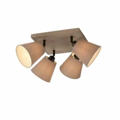 Lampes En Tissu-Luminaires Leuchten Direkt Plafonnier Leuchten-Direkt RIALA Taupe, 4 lumières