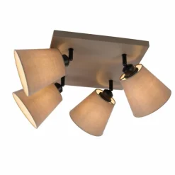 Lampes En Tissu-Luminaires Leuchten Direkt Plafonnier Leuchten-Direkt RIALA Taupe, 4 lumières