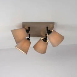Lampes En Tissu-Luminaires Leuchten Direkt Plafonnier Leuchten-Direkt RIALA Taupe, 4 lumières