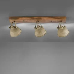 Lampes En Bois-Luminaires Leuchten Direkt Plafonnier Leuchten-Direkt SAMIA Bois foncé, 3 lumières