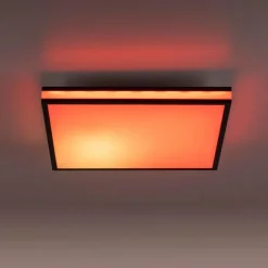 Luminaires Leuchten Direkt Plafonnier Leuchten-Direkt MARIO BLACK LED Noir, 1 lumière, Télécommandes, Changeur de couleurs* Éclairage Led